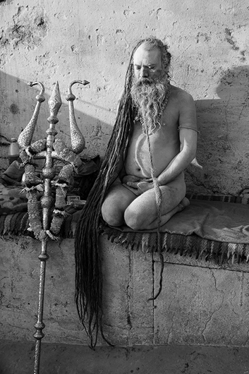 Saint Naga Baba Shiv Das Giri in Meditation varanasi uttar pradesh India Asia