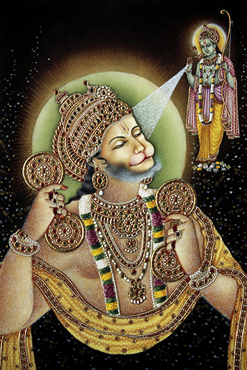 Lord Hanuman miniature painting