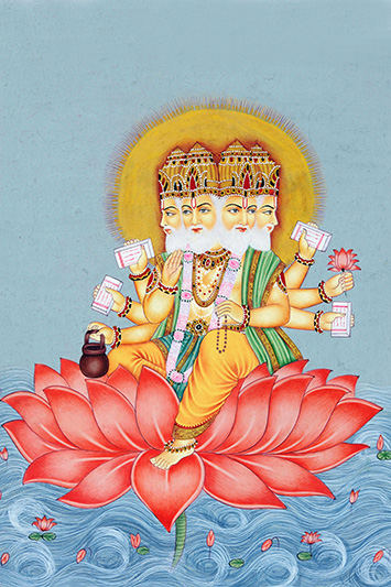 Lord Brahma miniature painting