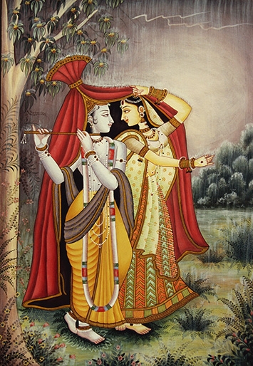Radha Krishna miniature painting