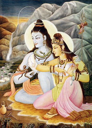 Lord Shiva Parvati miniature painting
