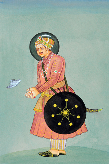 Mughal Emperor Akbar miniature painting