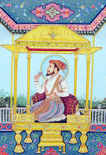 Mughal Emperor Shah Jahan miniature painting