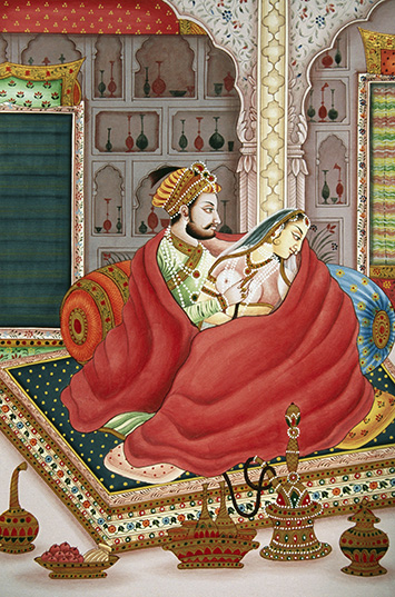 Mughal Emperor and Empress miniature painting