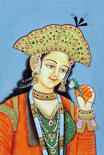 Mughul Empress Mumtaz Mahal miniature painting